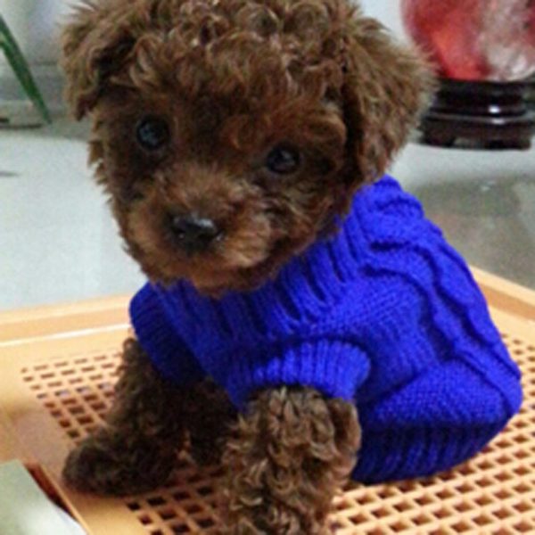 Maxbell Maxbell Dog Puppy Warm Winter Knitted Fashionable Soft Durable Sweater Clothes Apparel Costume Outfit Pet Supplies 10# Deep Blue Cheap