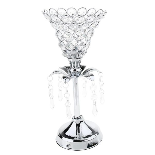 Maxbell Maxbell Home Decor Crystal Votive Tealight Candle Holder Wedding Decor 29cm Silver Hot on Sale