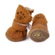 Maxbell Maxbell Pet Dog Puppy Supplies Dog Paw Protectors Winter Warm Cozy Shoes Boot Size M Pack of 4PCS Tan Discount