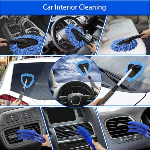 Maxbell Maxbell 16 Pieces Truck Car Interior Detailing Kit Windshield Cleaning Tool Blue Supply