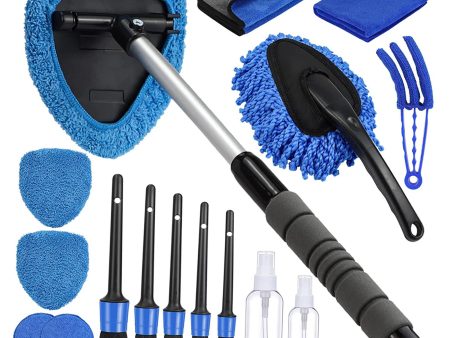 Maxbell Maxbell 16 Pieces Truck Car Interior Detailing Kit Windshield Cleaning Tool Blue Supply