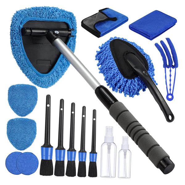 Maxbell Maxbell 16 Pieces Truck Car Interior Detailing Kit Windshield Cleaning Tool Blue Supply