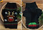 Maxbell Maxbell Fashionable Christmas Red Nose Reindeer Pattern Turtleneck Sweater Clothes For Pet Dogs Winter Clothing Apparel Outfit Supplies Size XS Online Sale