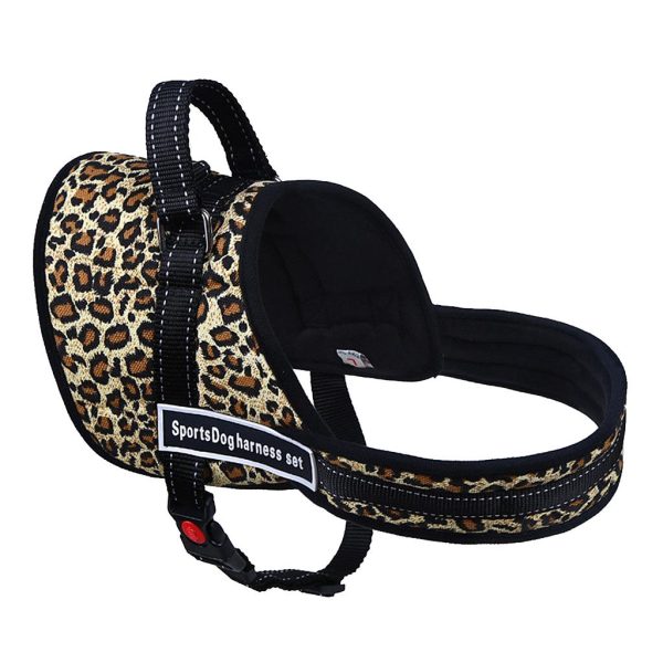 Maxbell Maxbell Soft Comfortable Cotton D-Ring Attached Puppy Vest Harness Safety Equipment Pet Supplies Leopard L Fashion