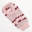 Maxbell Maxbell Soft Comfortable Stretchable Ribbed Neck Dog Sweater Knitwear Pet Supplies Pink + Dark Red + White XL Cheap