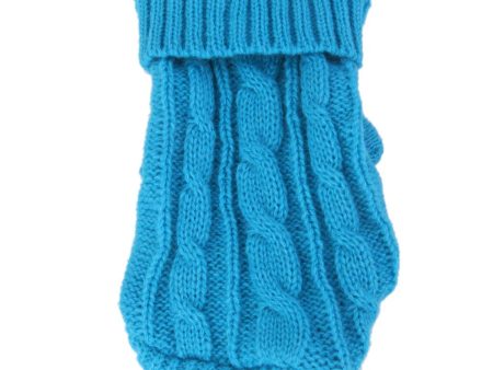 Maxbell Maxbell Dog Puppy Warm Winter Knitted Fashionable Soft Durable Sweater Clothes Apparel Costume Outfit Pet Supplies 12# Lake Blue Online Sale