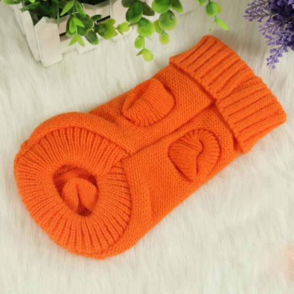 Maxbell Maxbell Dog Puppy Warm Winter Knitted Fashionable Soft Durable Sweater Clothes Apparel Costume Outfit Pet Supplies 4# Orange Online