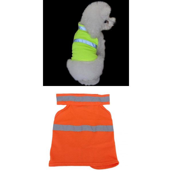 Maxbell Maxbell Set of 2PCS Pet Supplies Dog High Visibility Safety Reflective Vest Clothes Jacket Coat Jacket Orange Yellow Size L For Sale