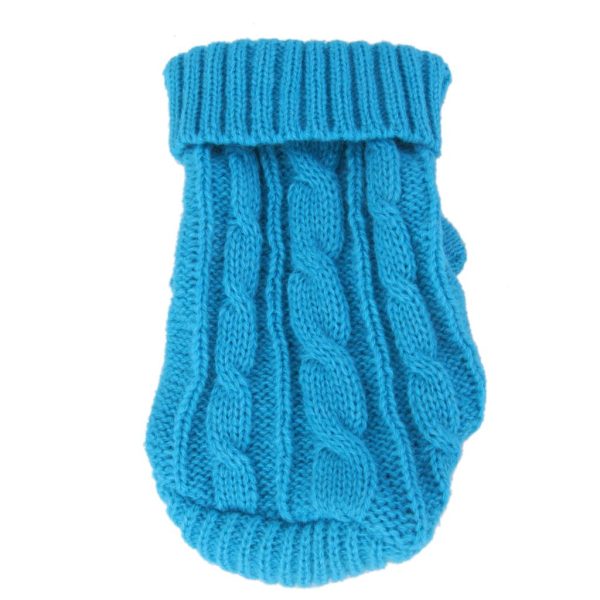 Maxbell Maxbell Dog Puppy Warm Winter Knitted Fashionable Soft Durable Sweater Clothes Apparel Costume Outfit Pet Supplies 8# Lake Blue Supply