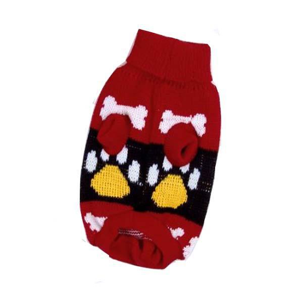 Maxbell Maxbell Pet Dog Supplies Fashionable Knit Turtleneck Dog Winter Clothing Dog Footprint Pattern Charms Sweater Red Size S For Discount