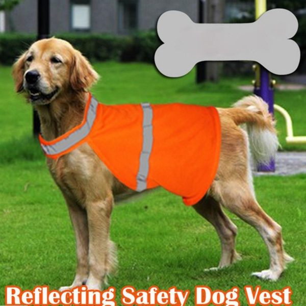 Maxbell Maxbell Set of 2PCS Pet Supplies Dog High Visibility Safety Reflective Vest Clothes Jacket Coat Jacket Orange Yellow Size L For Sale