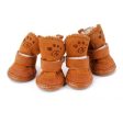 Maxbell Maxbell Pet Dog Puppy Supplies Dog Paw Protectors Winter Warm Cozy Shoes Boot Size M Pack of 4PCS Tan Discount