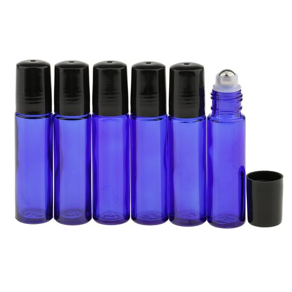 Maxbell Maxbell 12 Pieces 10ml Empty Glass Roll On Bottles for Essential Perfume Brown Blue Hot on Sale