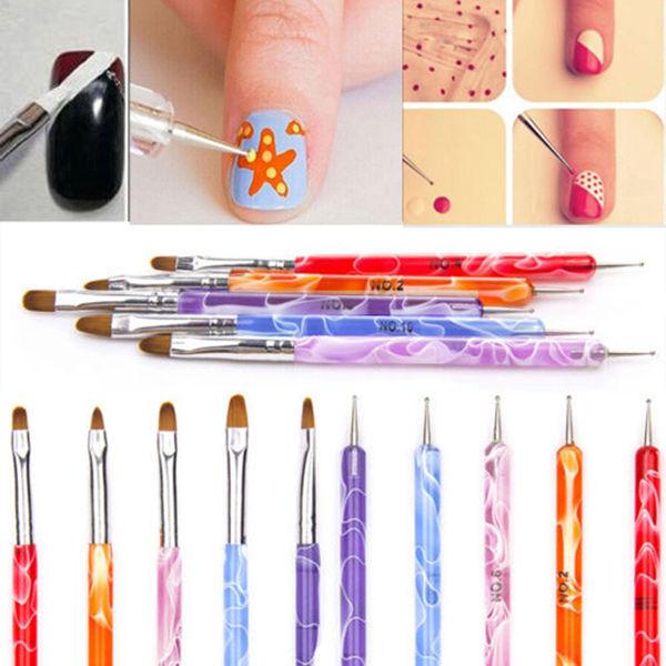 Maxbell Maxbell 5pcs Nail Art Design Painting Dotting Pen Brushes Manicure Tool Kit Set For Sale