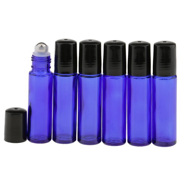 Maxbell Maxbell 12 Pieces 10ml Empty Glass Roll On Bottles for Essential Perfume Brown Blue Hot on Sale