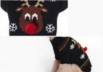 Maxbell Maxbell Fashionable Christmas Red Nose Reindeer Pattern Turtleneck Sweater Clothes For Pet Dogs Winter Clothing Apparel Outfit Supplies Size S Fashion