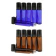 Maxbell Maxbell 12 Pieces 10ml Empty Glass Roll On Bottles for Essential Perfume Brown Blue Hot on Sale