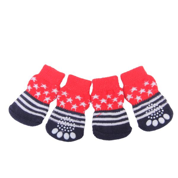 Maxbell Maxbell Pet Dog Supplies Fashionable Paw Print Pet Dog Paw Wounds Protective Socks with Non-slip Bottom Size S Pack of 4PCS Online Sale