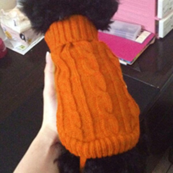 Maxbell Maxbell Dog Puppy Warm Winter Knitted Fashionable Soft Durable Sweater Clothes Apparel Costume Outfit Pet Supplies 4# Orange Online