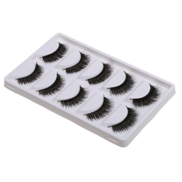 Maxbell 5 Pairs Thick Messy Cross False Eyelashes Makeup Beauty Natural Eye Lashes White Packing Cheap