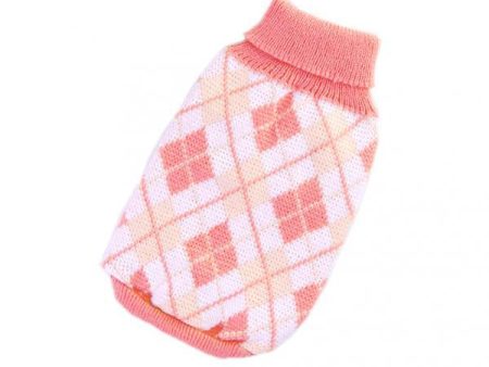 Maxbell Maxbell Pet Dog Supplies Knit Turtleneck Dog Winter Clothing Argyle Patterns Sweater Pink Size XS Discount