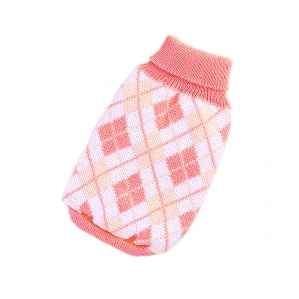 Maxbell Maxbell Pet Dog Supplies Knit Turtleneck Dog Winter Clothing Argyle Patterns Sweater Pink Size XS Discount