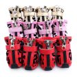 Maxbell Maxbell Set Of 4PCS Fashionable Adjustable Hook Loop Fasteners Anti-Slip PU Leather Leopard Pattern Shoes Boots Pet Supplies 1# Red + Black Online