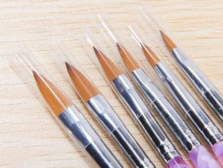 Maxbell Maxbell 6 Different Size Acrylic Nail Art Brush(NO.2,4,6,8,10,12) Sale