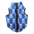 Maxbell Maxbell Pet Dog Skull Pattern Charms Cotton-Padded Vest Clothes Coat Apparel Outfit Pet Winter Clothing Supplies Size L Blue Cheap