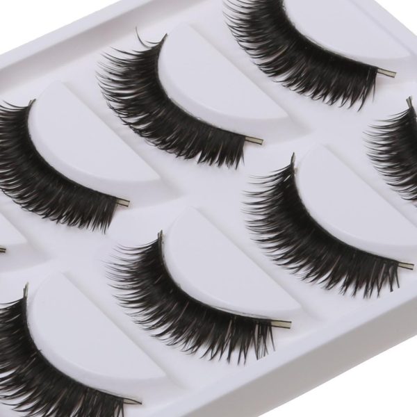 Maxbell 5 Pairs Thick Messy Cross False Eyelashes Makeup Beauty Natural Eye Lashes White Packing Cheap