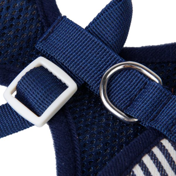 Maxbell Maxbell Soft Breathable Mesh High Strength D-Ring Puppy Harness Safety Equipment Pet Supplies Dark Blue + White M Sale