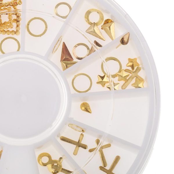 Maxbell Maxbell 3D Nail Art Rhinestone Gold Charms Tip DIY Decoration Manicure Wheel Online