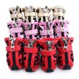 Maxbell Maxbell Set Of 4PCS Fashionable Adjustable Hook Loop Fasteners Anti-Slip PU Leather Leopard Pattern Shoes Boots Pet Supplies 4# Red + Black Online