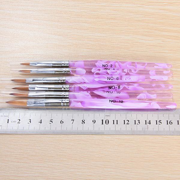 Maxbell Maxbell 6 Different Size Acrylic Nail Art Brush(NO.2,4,6,8,10,12) Sale