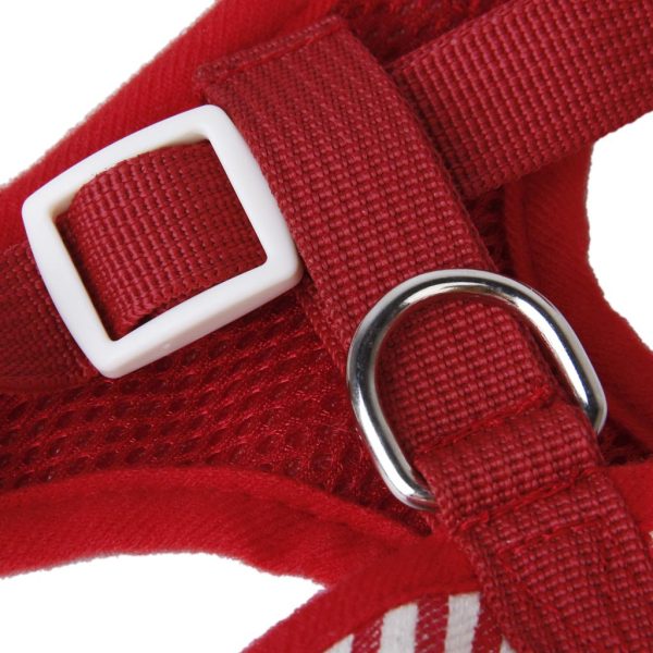 Maxbell Maxbell Soft Breathable Mesh High Strength D-Ring Puppy Harness Safety Equipment Pet Supplies Red + White S Cheap